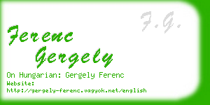 ferenc gergely business card